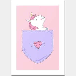 Chubby unicorn Posters and Art
